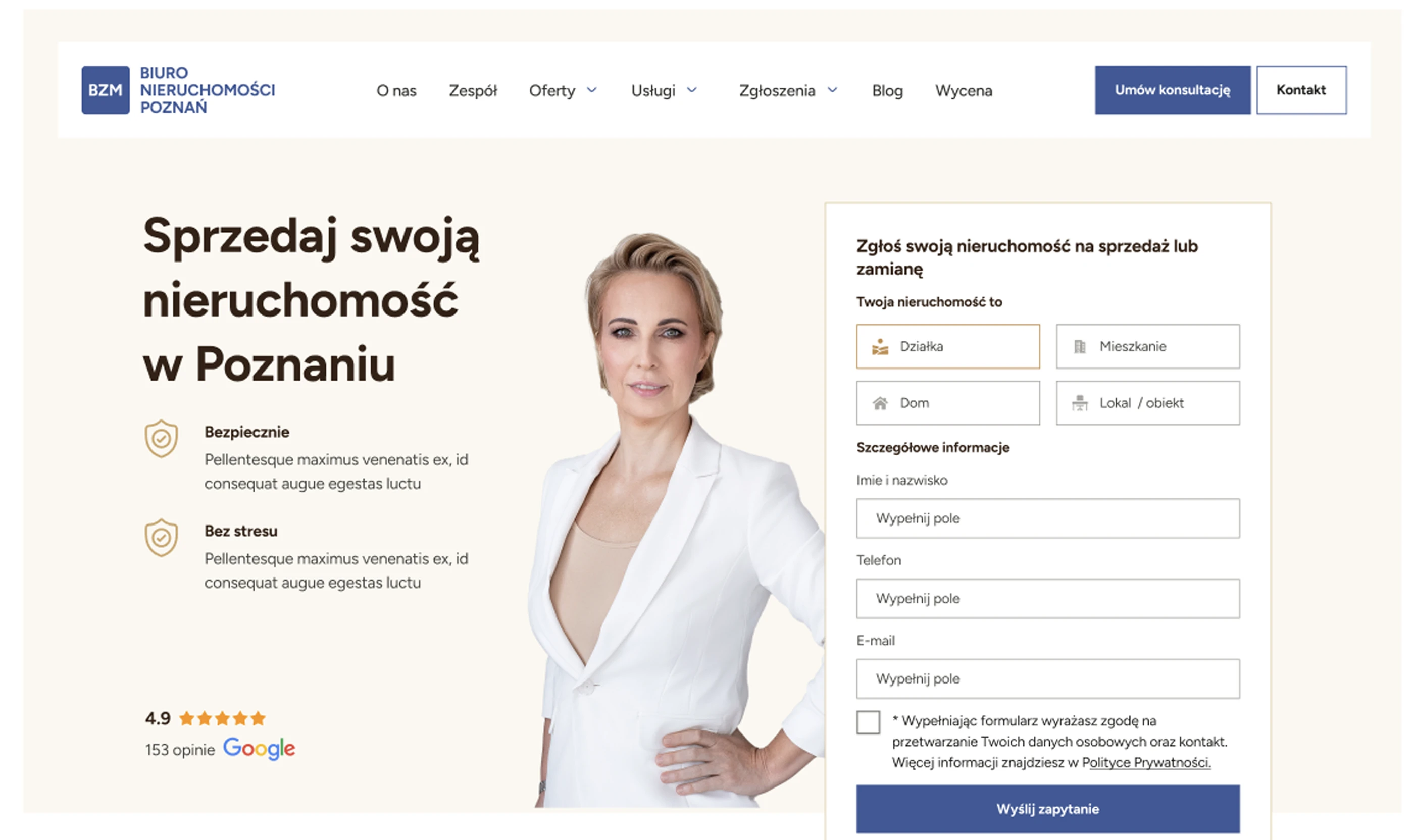 BZM corporate website homepage