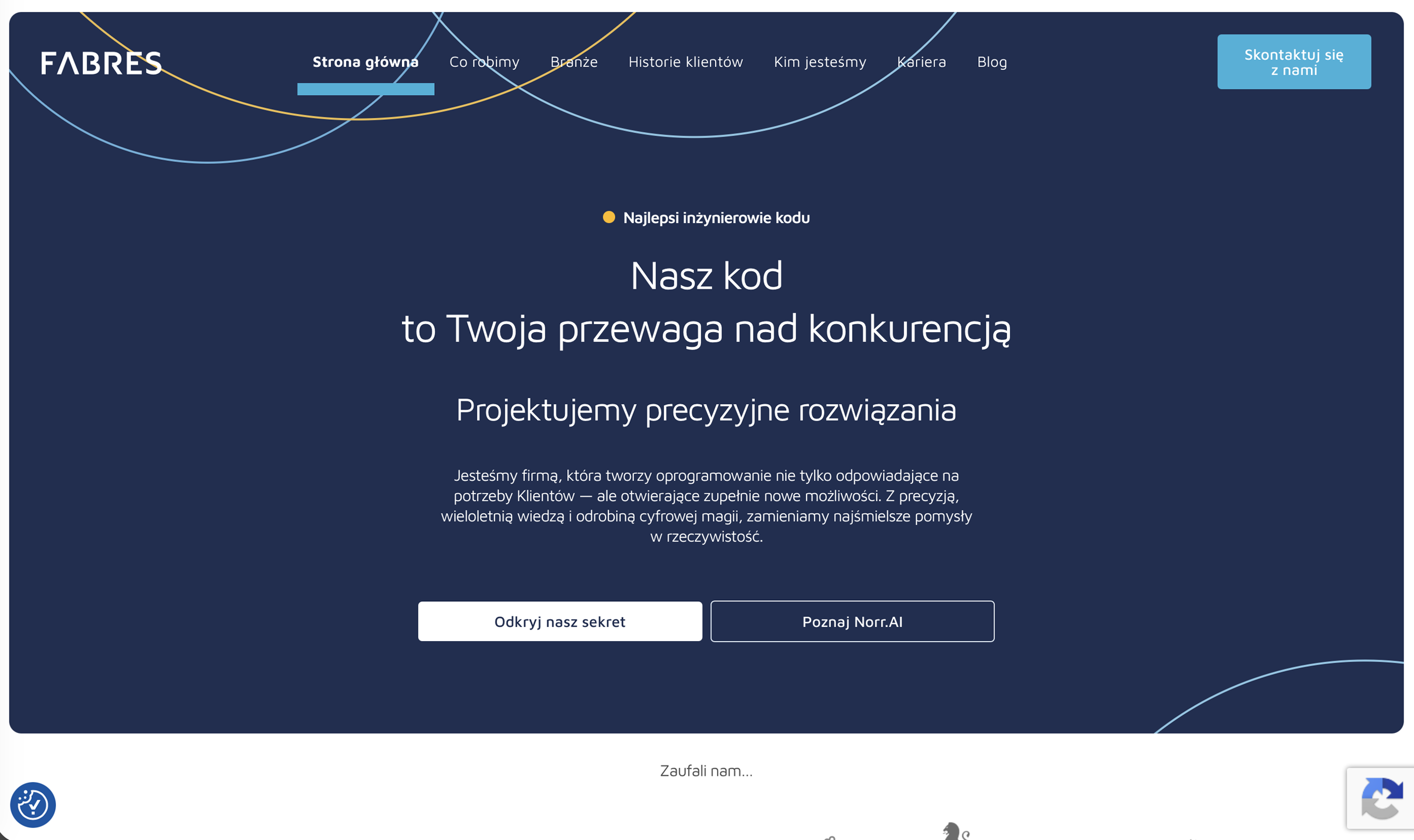 Fabres corporate website homepage