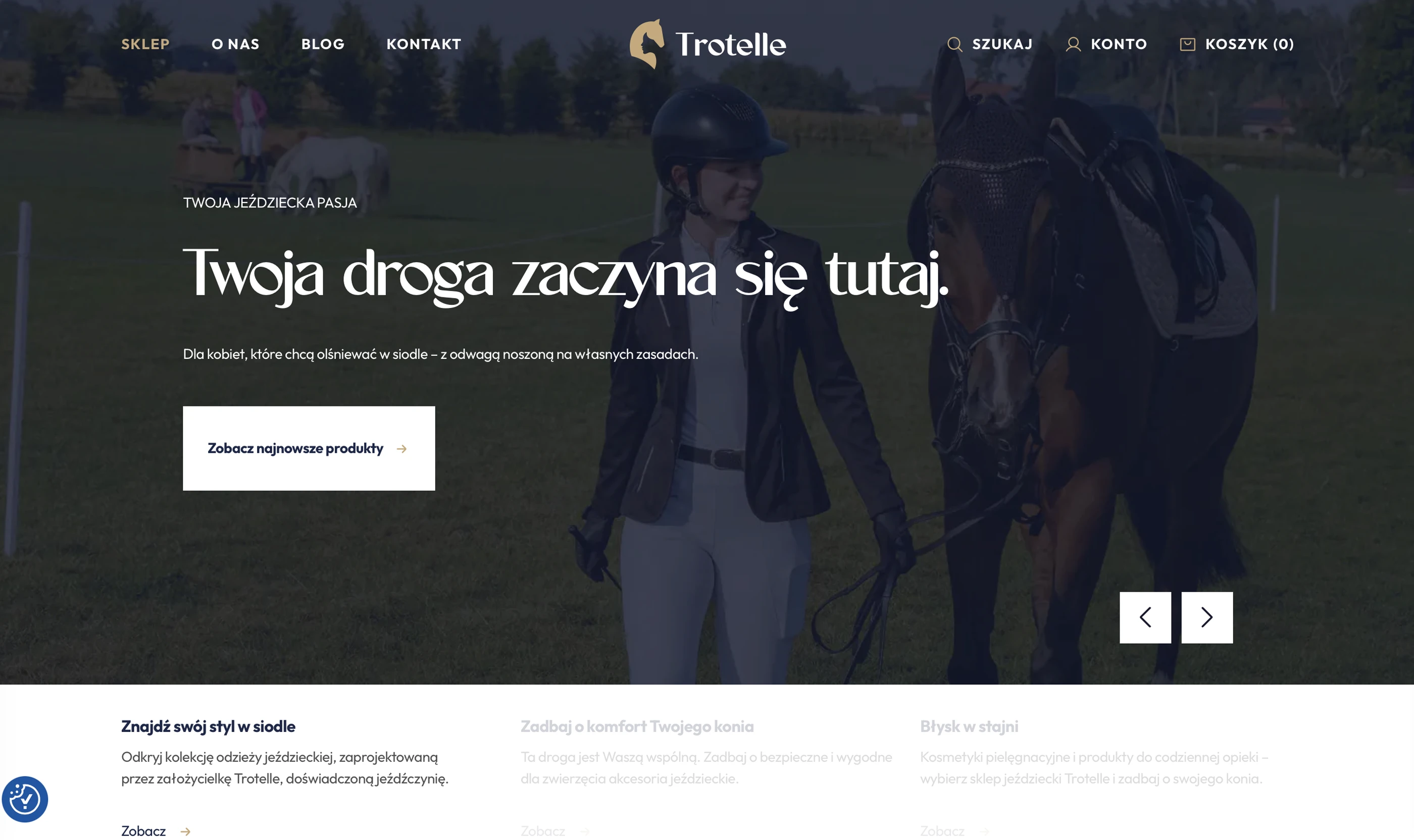 Trotelle online store homepage